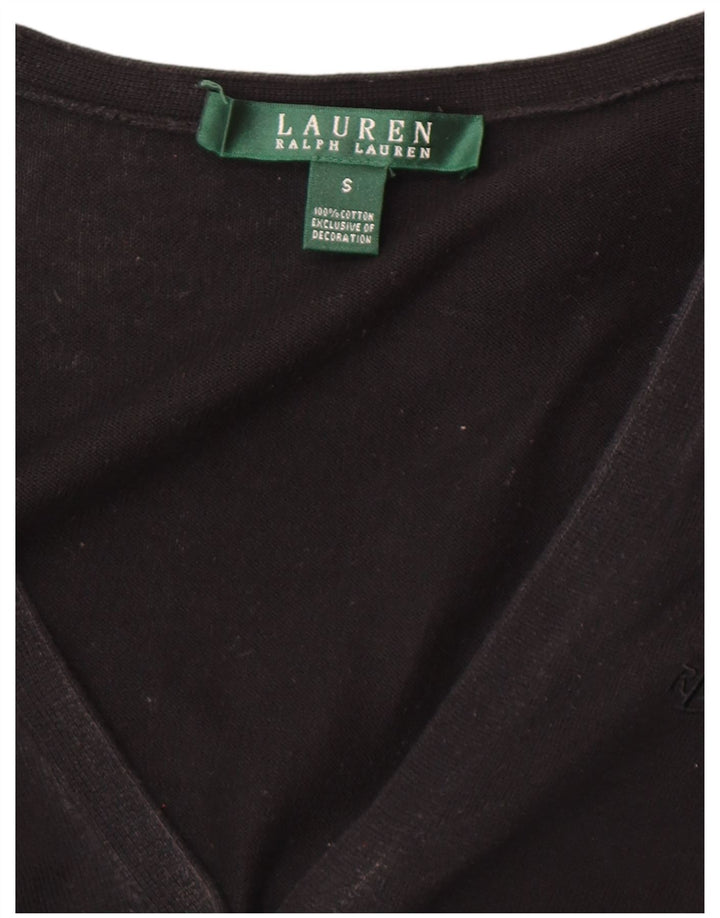Suéter cardigã feminino Ralph Lauren Reino Unido 10 pequeno preto