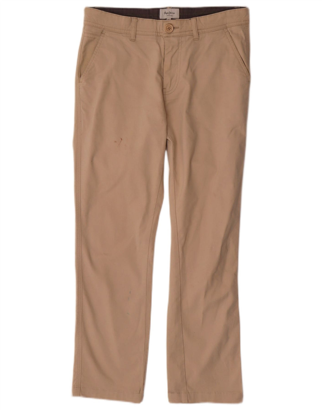 Calça chino reta feminina PEPE JEANS W30 L27 algodão bege