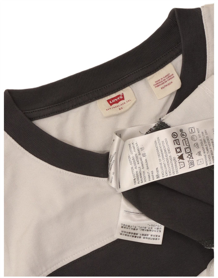 Camiseta feminina Levi's Crop Oversized Graphic UK 6 XS preta listrada