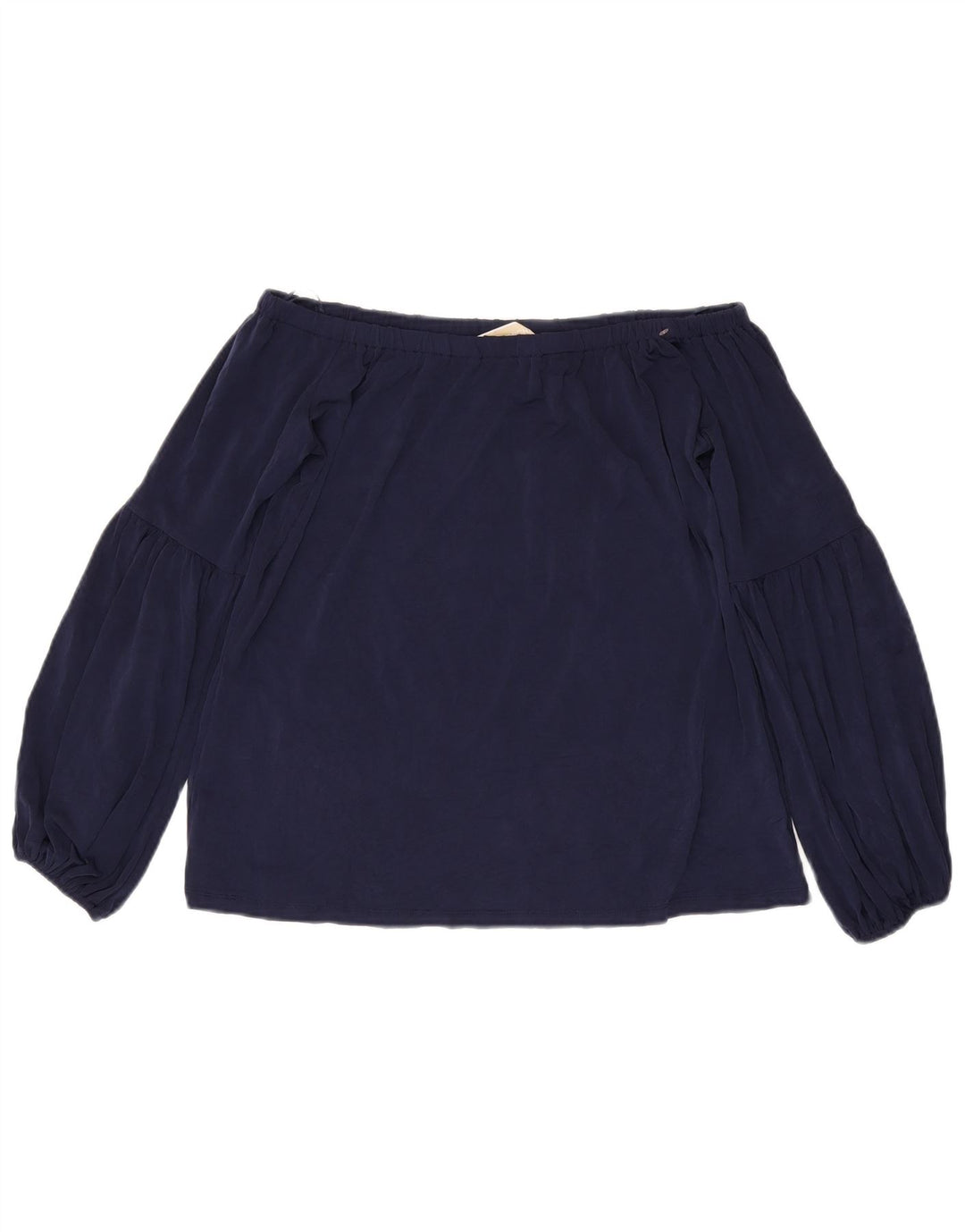 Top feminino Michael Kors com ombro de fora, Reino Unido 10, pequeno, azul marinho, poliéster