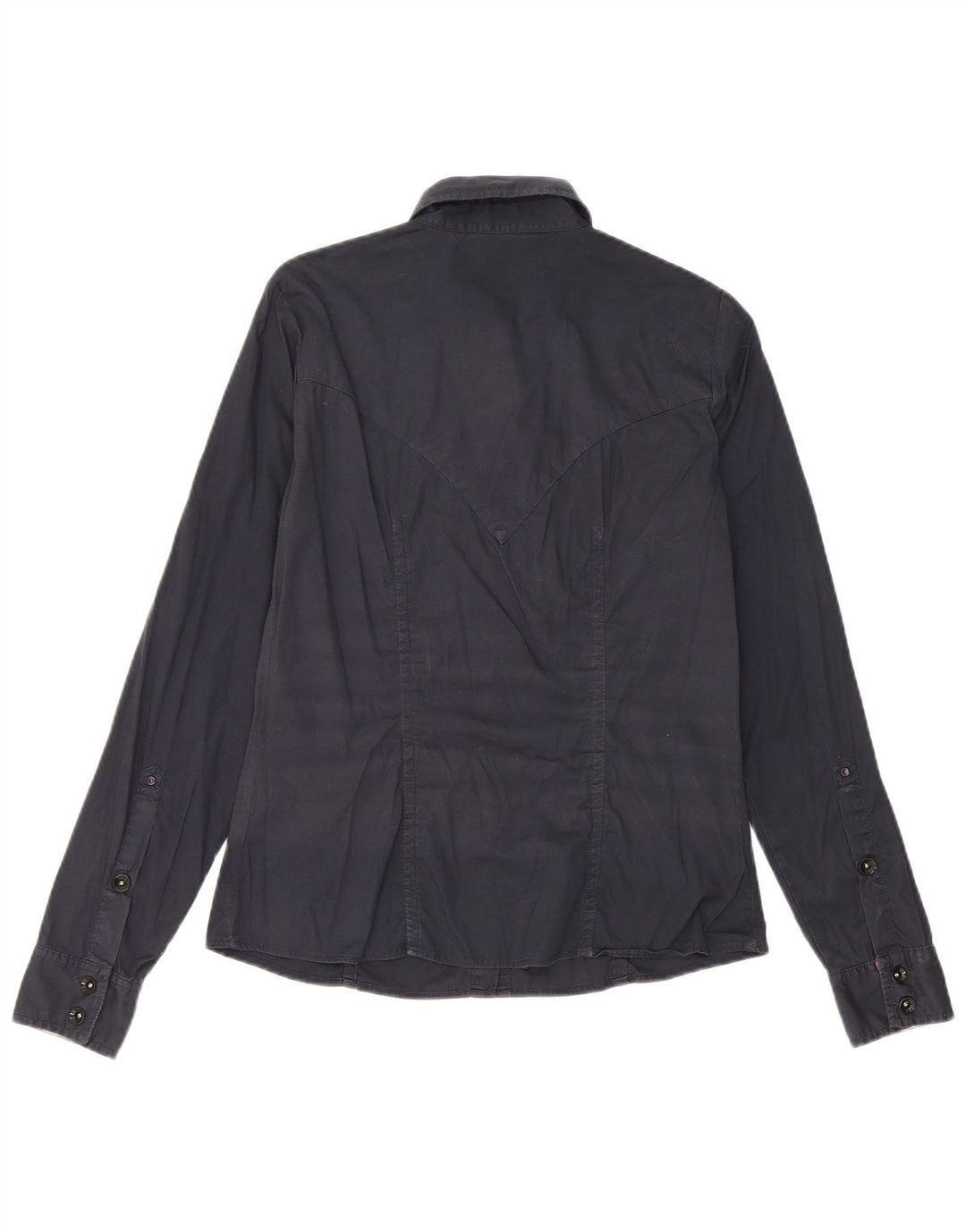 Camisa feminina Gas UK 12 algodão azul marinho médio