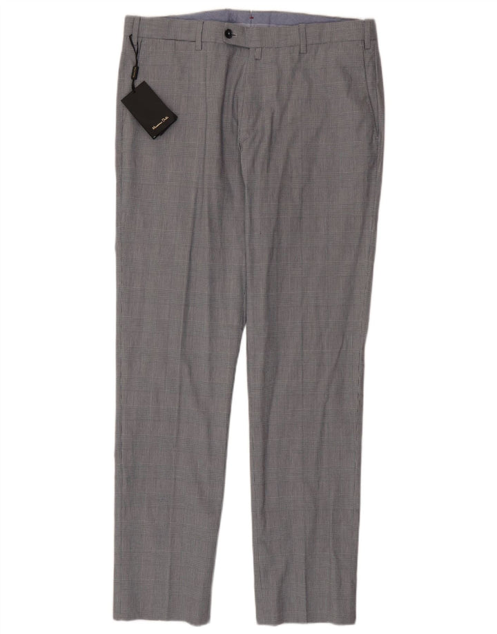 Calça masculina Slim Suit Massimo Dutti EU 44 Grande W34 L33 Cinza Houndstooth