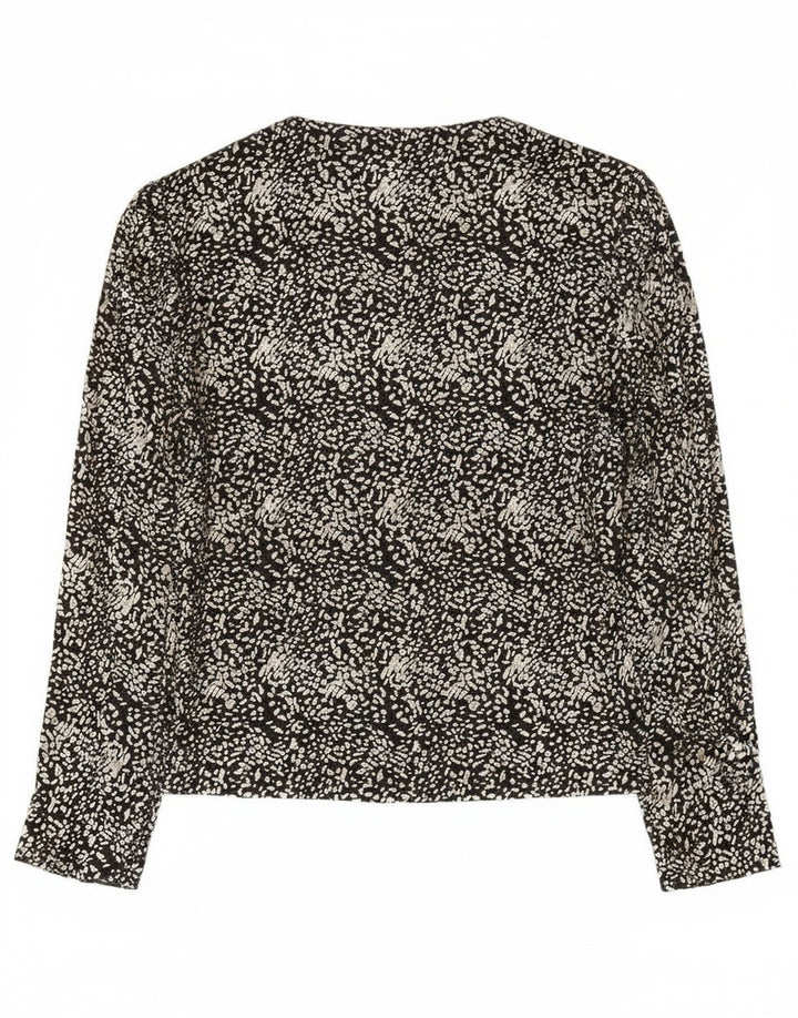 Blusa feminina de manga comprida C&A EU 40 médio preto estampa animal