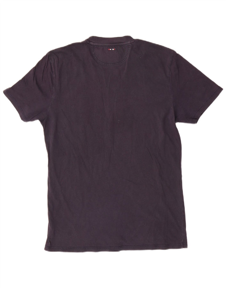 Camiseta gráfica masculina NAPAPIJRI Top médio azul marinho