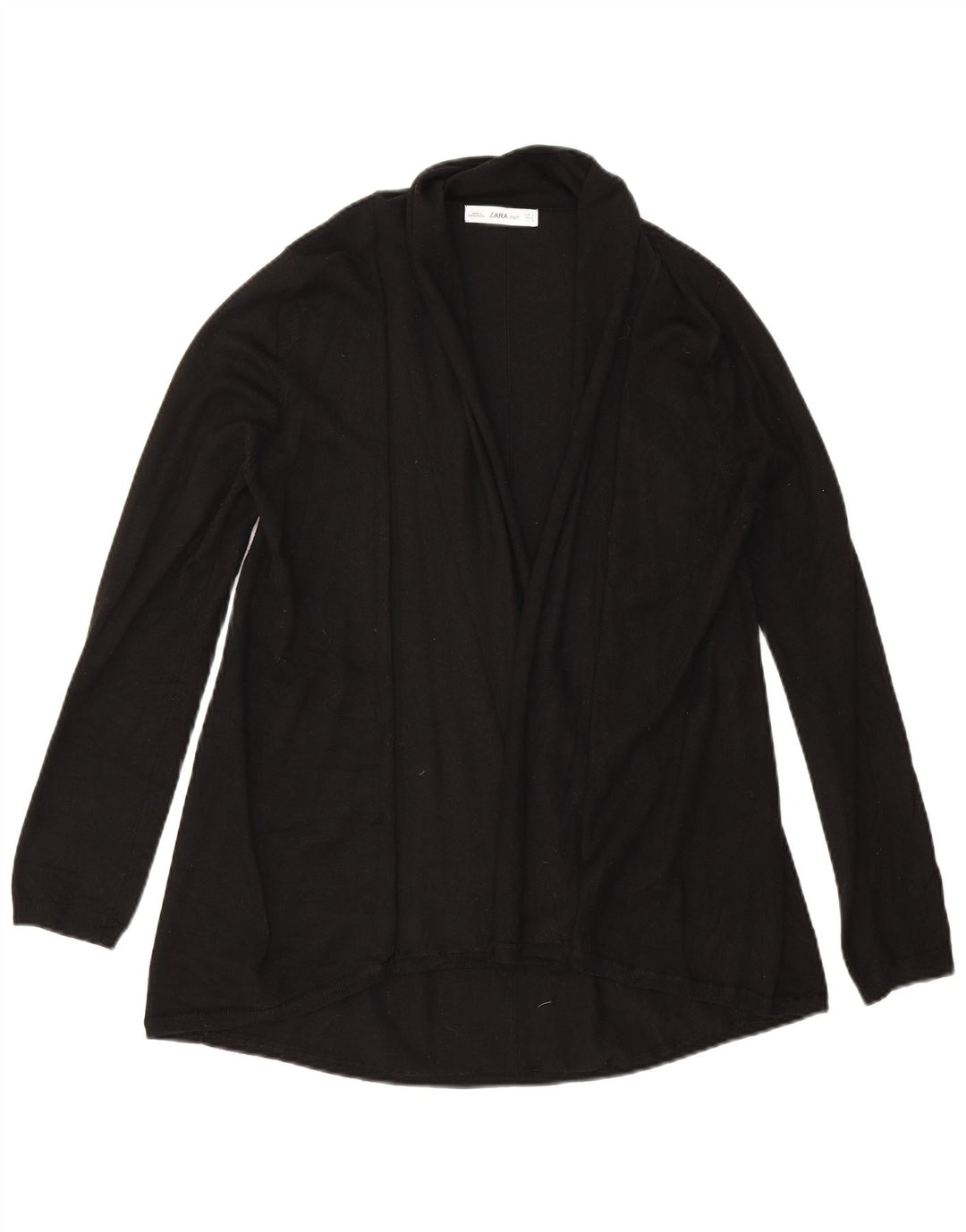 Zara Suéter Cardigan Aberto Feminino Reino Unido 16 Grande Preto