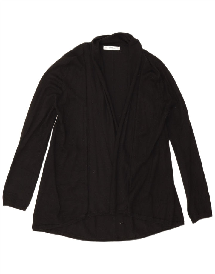 Zara Suéter Cardigan Aberto Feminino Reino Unido 16 Grande Preto