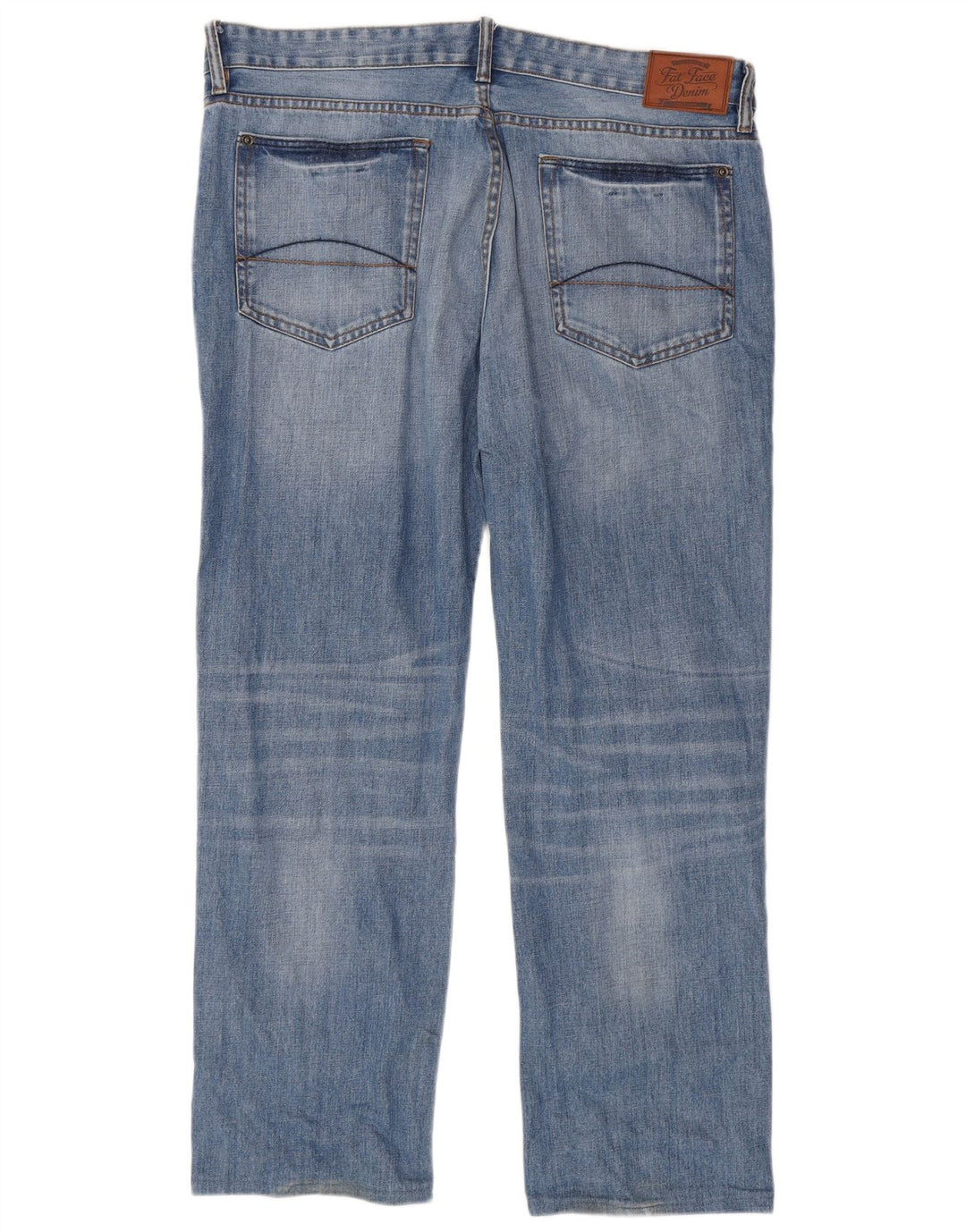 Calça jeans reta masculina Fat Face W38 L29 algodão azul