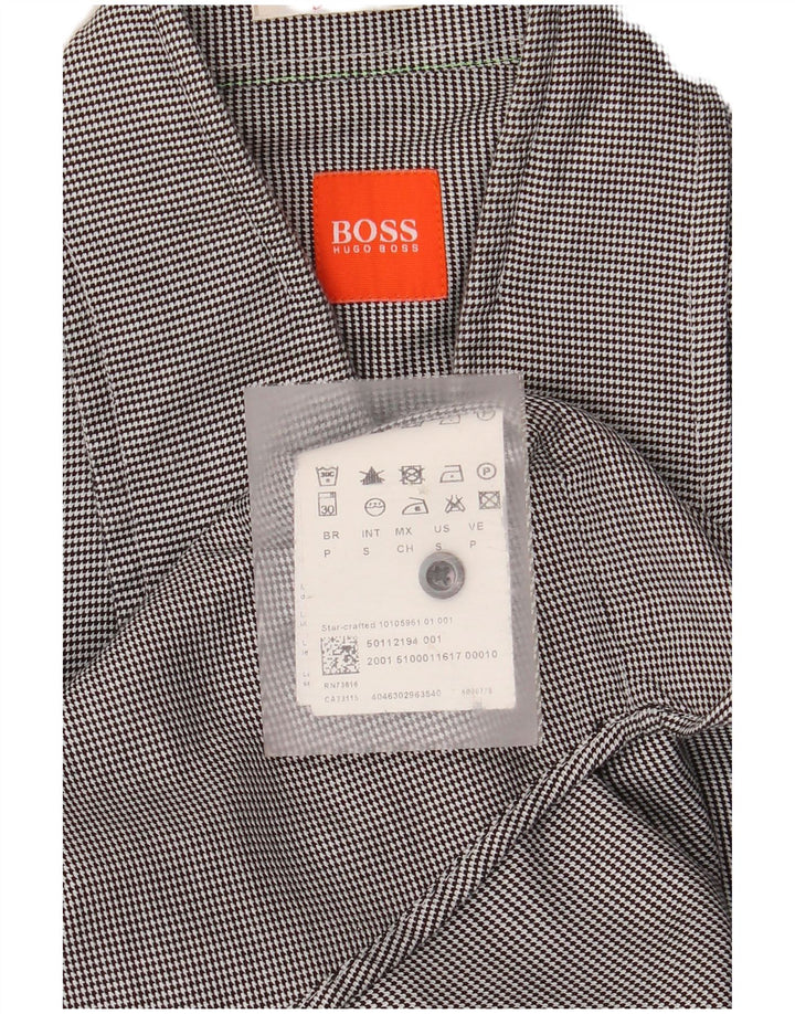 Camisa masculina Hugo Boss pequena listrada cinza algodão