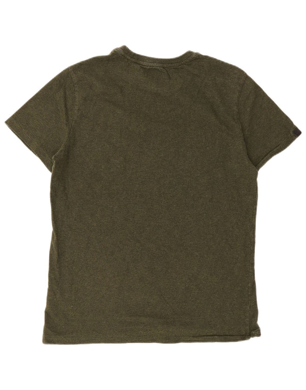 Camiseta gráfica masculina Superdry Top grande algodão cáqui