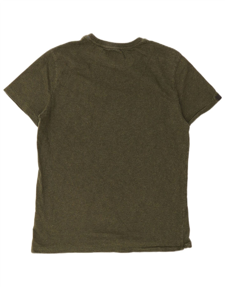 Camiseta gráfica masculina Superdry Top grande algodão cáqui