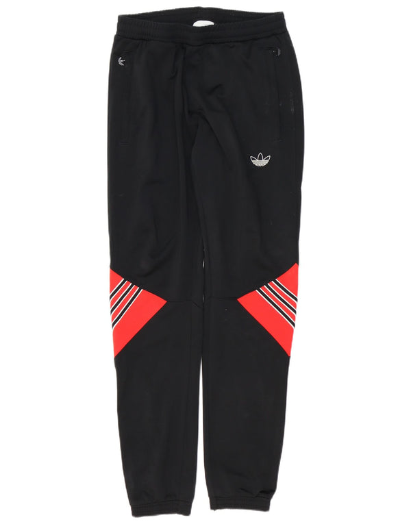 ADIDAS Womens Tracksuit Calças Joggers UK 10 Small Black Colourblock