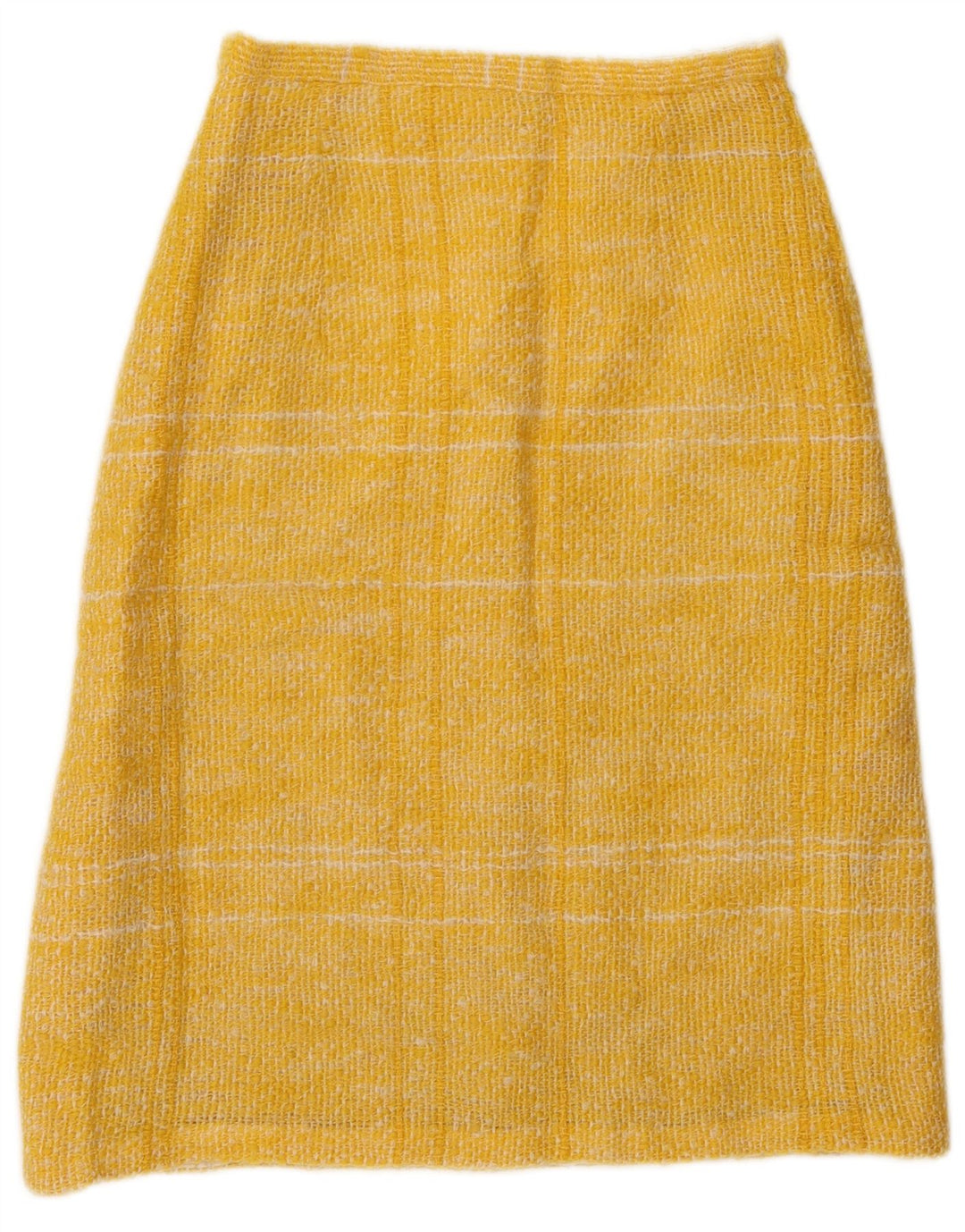 Saia vintage feminina linha A W26 pequena xadrez amarela