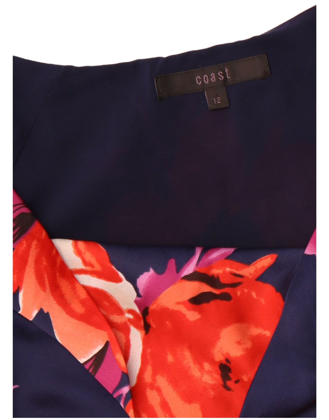 Blusa feminina COAST UK 12 poliéster floral azul marinho médio