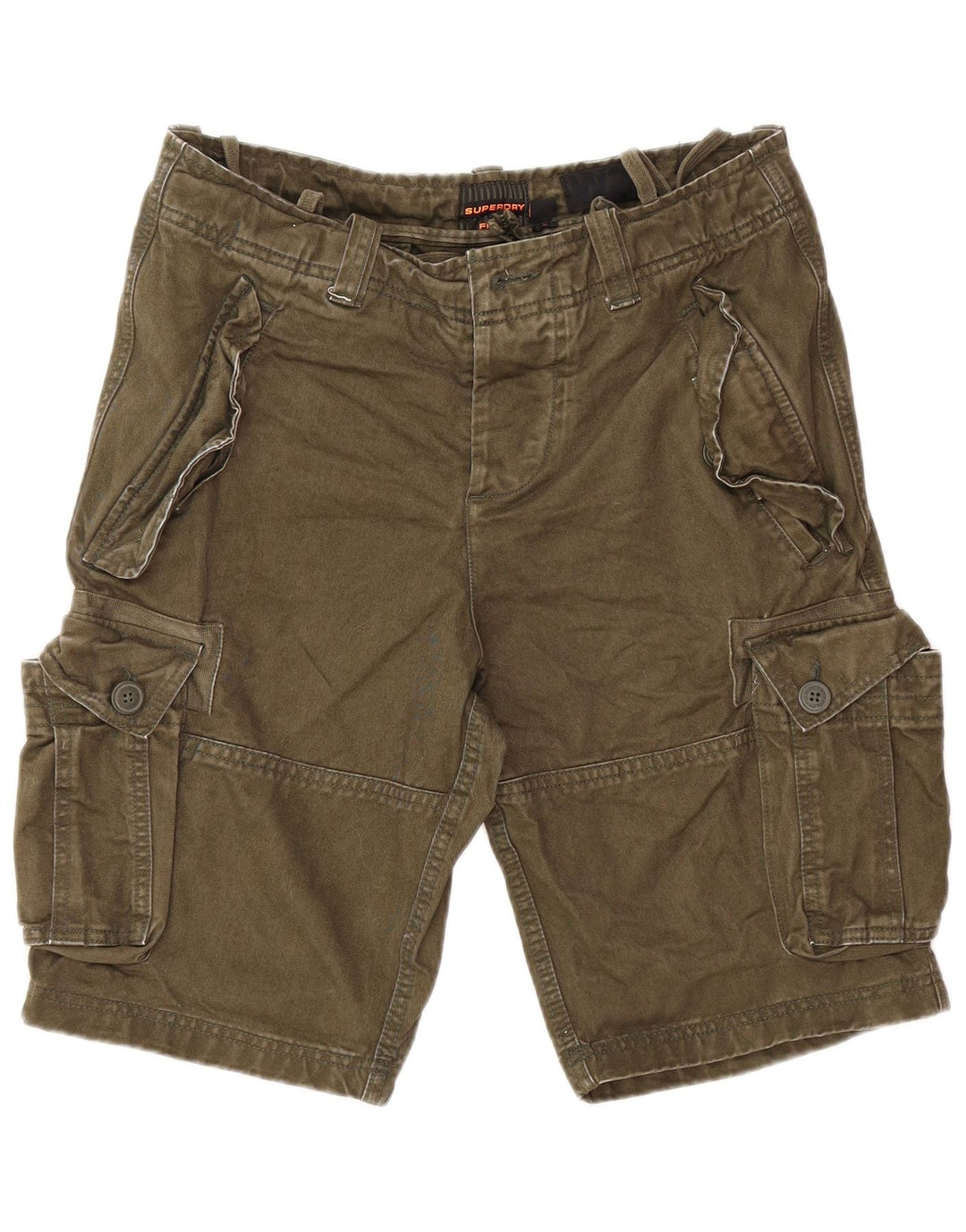 Shorts cargo masculino SUPERDRY W32 algodão cáqui médio