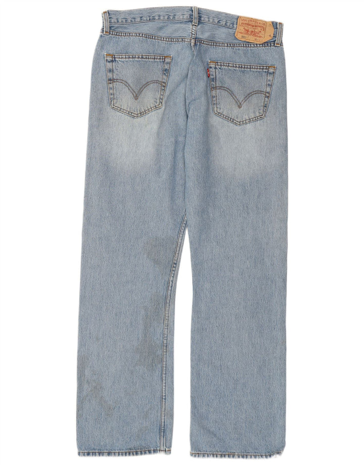 Levi's Masculino 501 Straight Jeans W36 L32 Azul Algodão