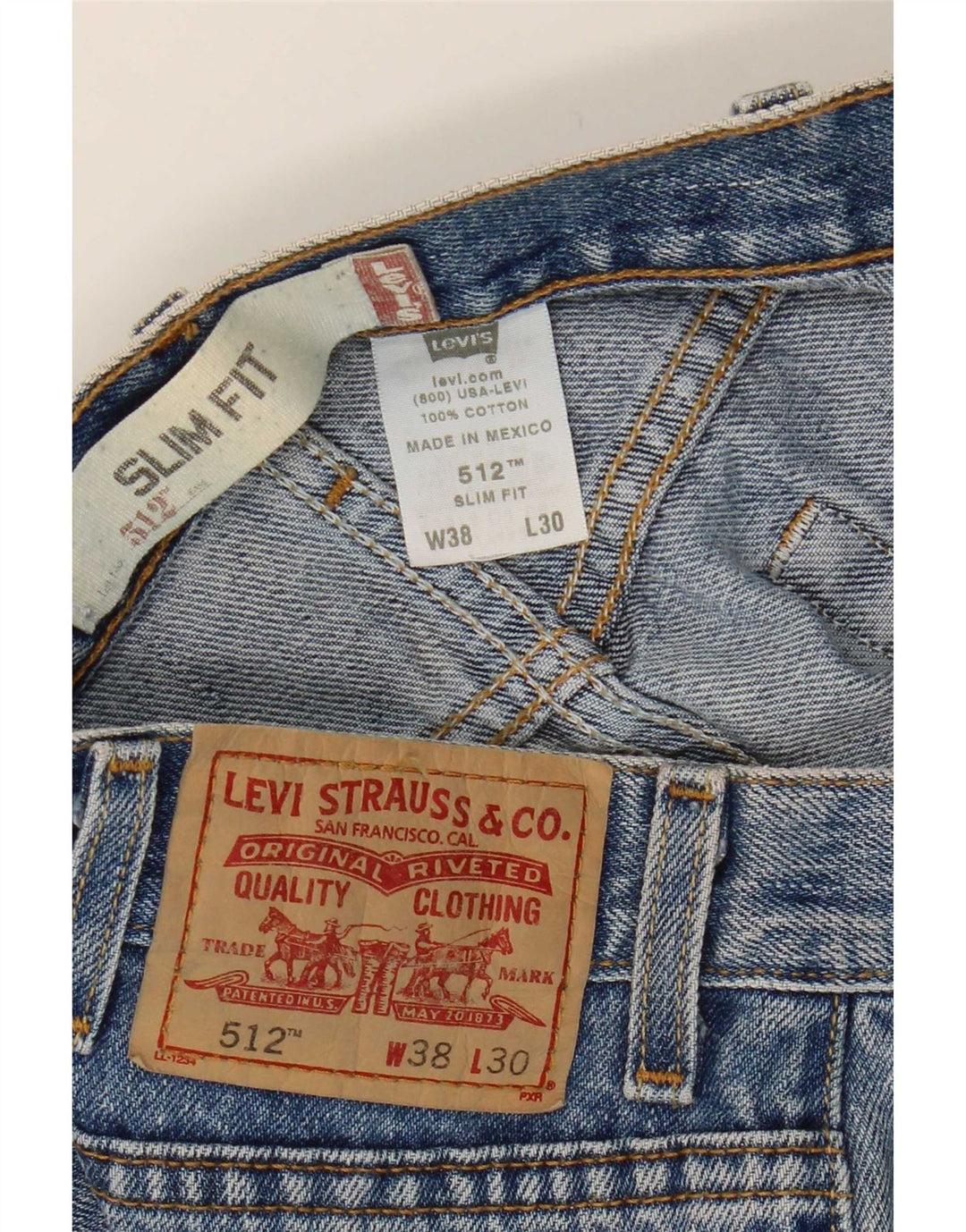Levi's Masculino 512 Slim Jeans W38 L27 Azul Algodão