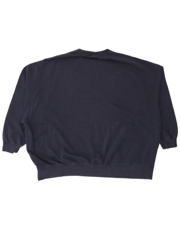 NIKE feminino oversized gráfico moletom jumper UK 16 grande azul marinho