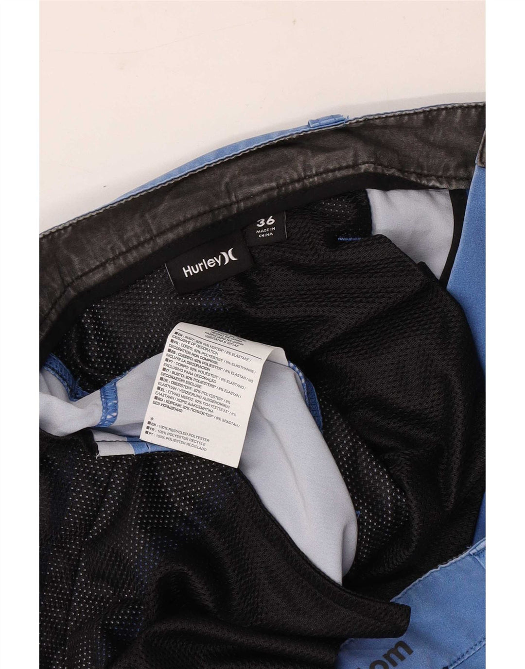 Hurley Mens Chino Shorts Grande W36 Azul Poliéster