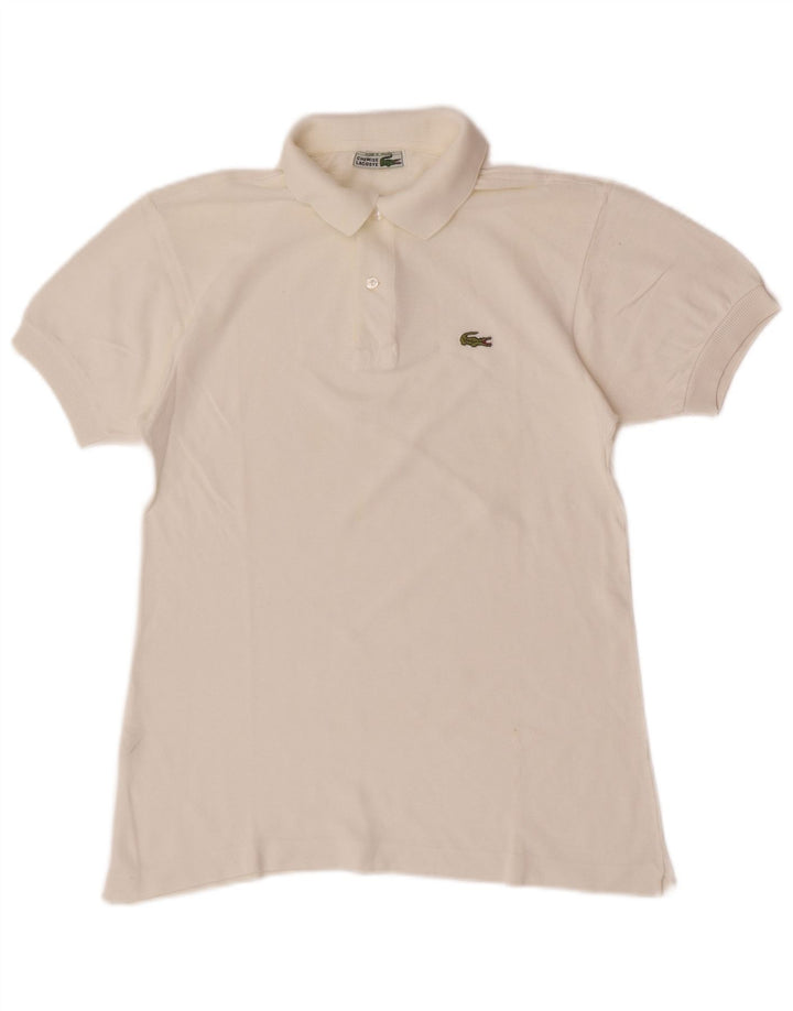 Camisa polo masculina Lacoste tamanho 3 pequeno algodão branco