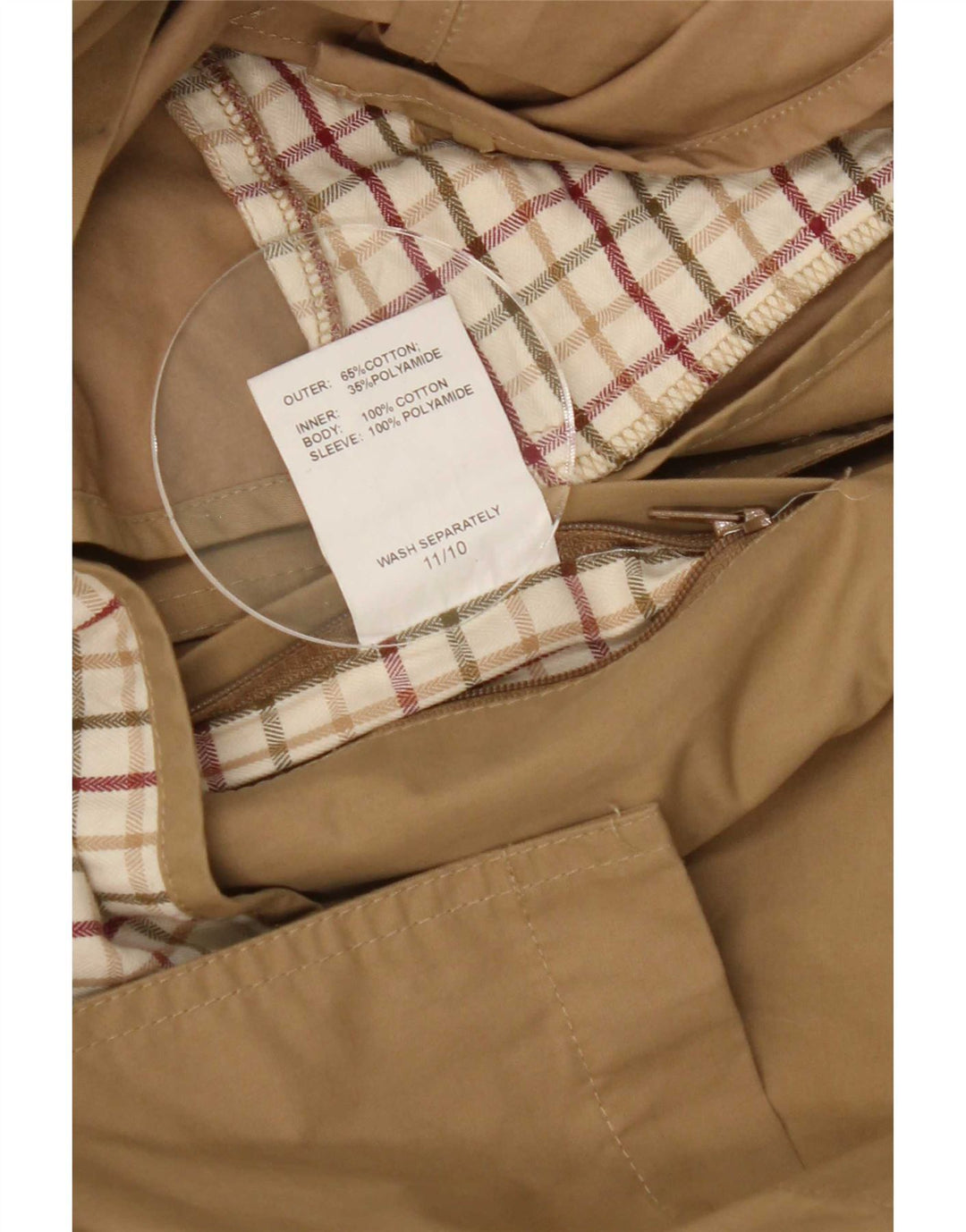 Casaco impermeável masculino Barbour UK 40 grande algodão bege