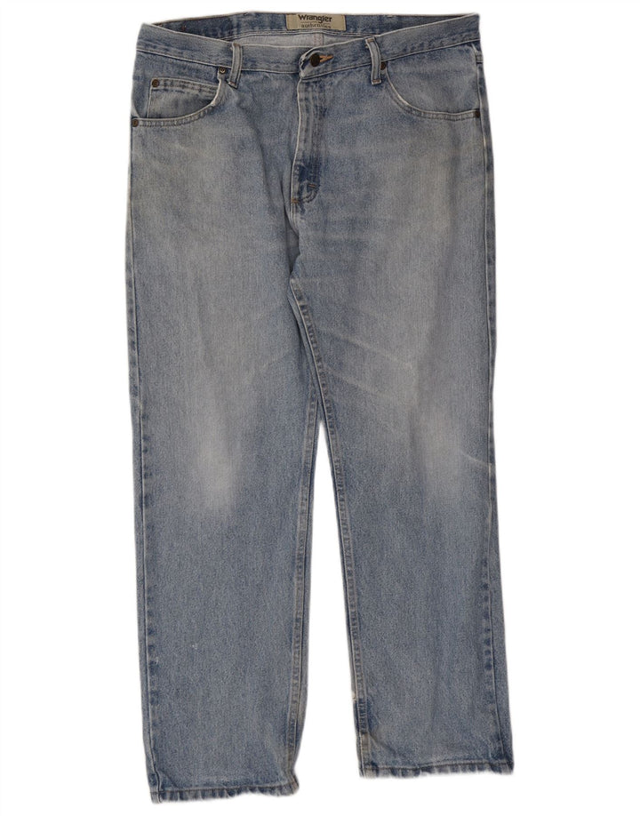 Wrangler Mens Straight Jeans W36 L29 Azul Algodão