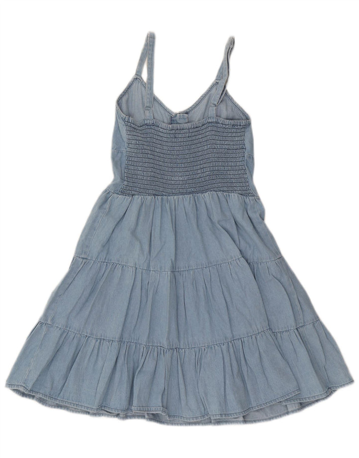 Vestido de verão feminino Lipsy UK 8 pequeno algodão azul