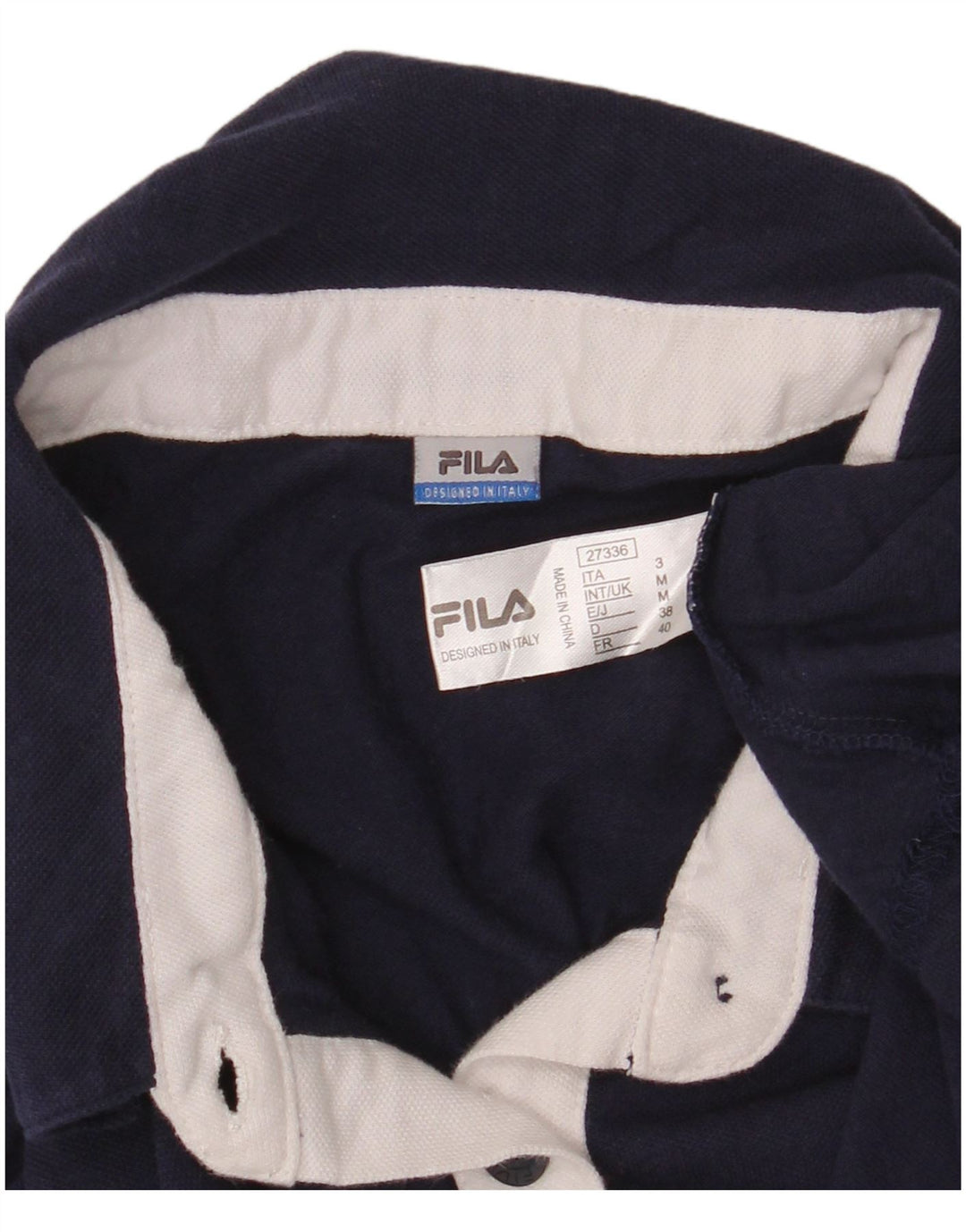 Polo feminino Fila UK 12 médio algodão azul marinho