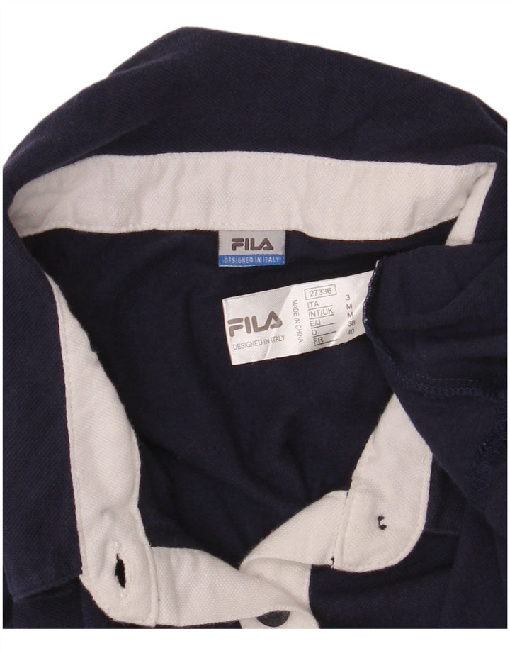 Polo feminino Fila UK 12 médio algodão azul marinho