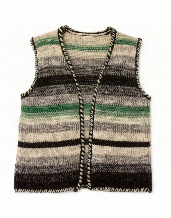 Suéter cardigã feminino sem mangas Benetton UK 12 médio multicolorido