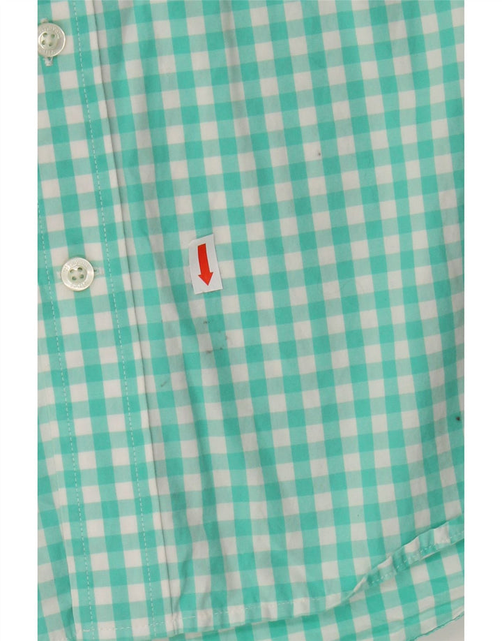 VINEYARD VINES Camisa masculina slim fit médio turquesa algodão guingão
