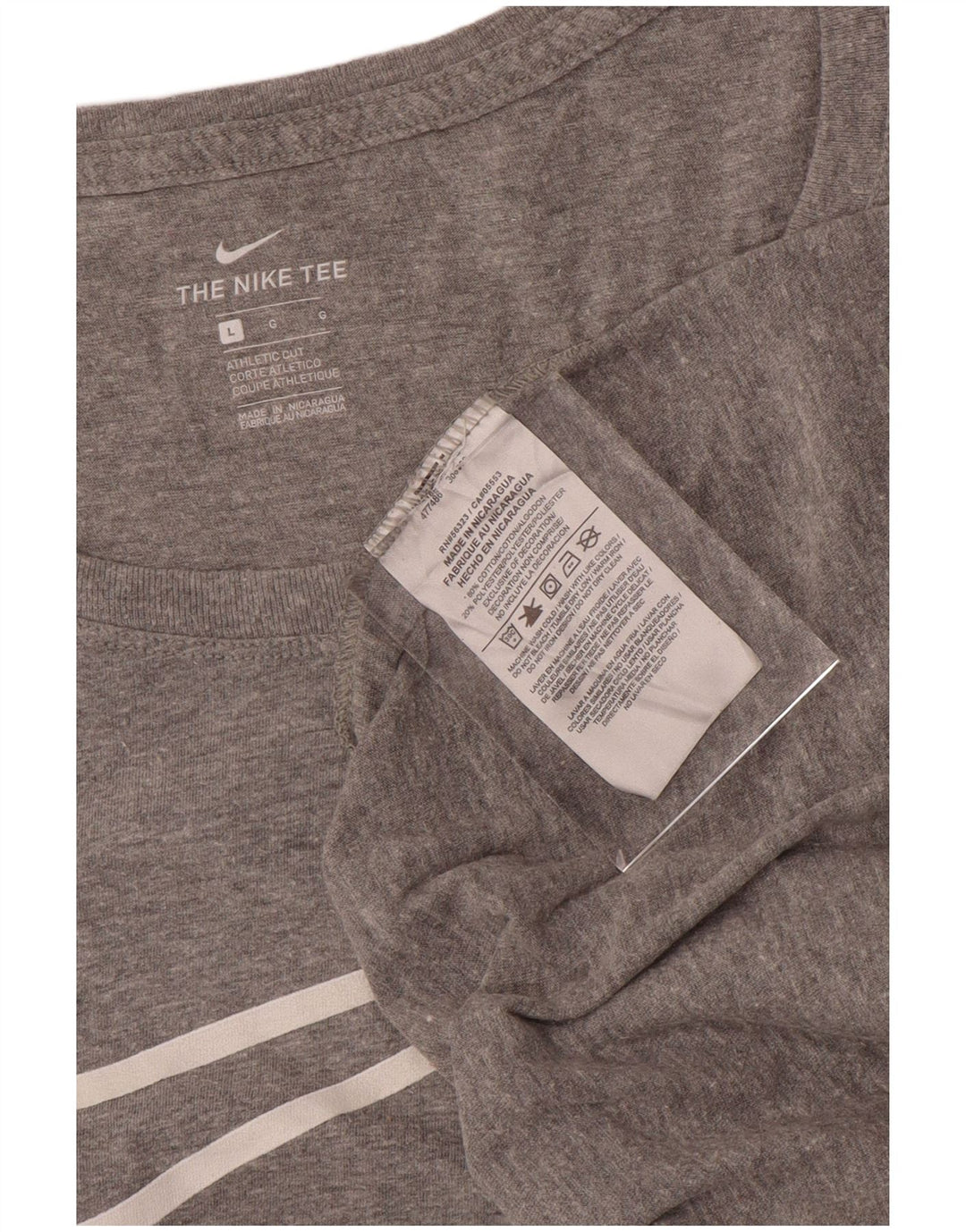 Camiseta feminina Nike Athletic Cut com estampa gráfica UK 16 grande cinza manchada