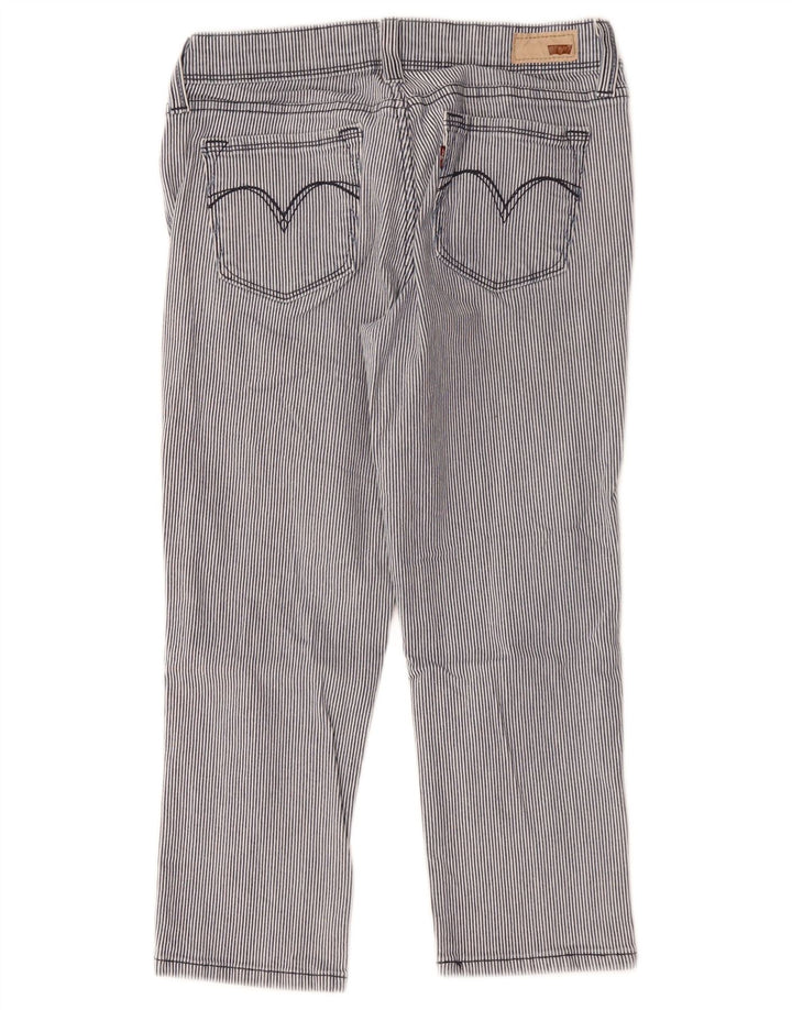 Calça capri feminina LEVI'S W28 L21 algodão listrado azul marinho