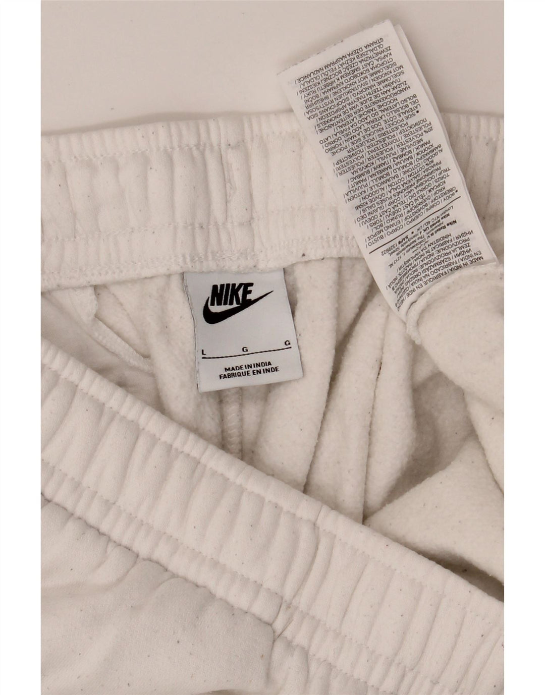 NIKE Mens Tracksuit Trousers Joggers Large  White Cotton Vintage Nike and Second-Hand Nike from Messina Hembry 