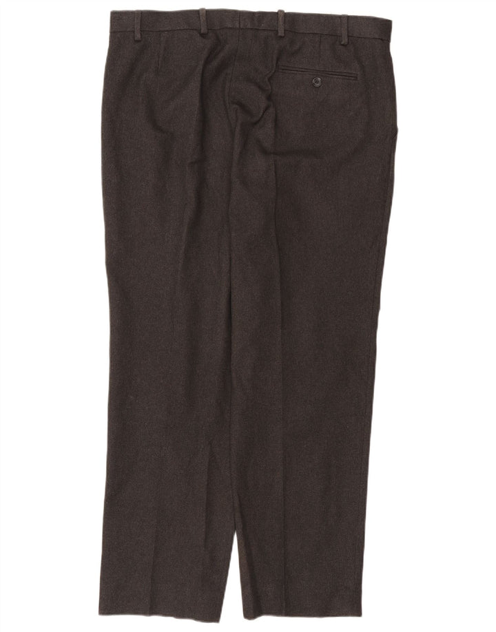 Calça masculina regular reta Marks & Spencer W38 L31 poliéster cinza