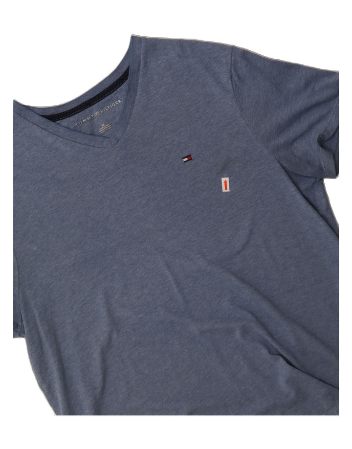 TOMMY HILFIGER Mens T-Shirt Top Small Blue Vintage Tommy Hilfiger and Second-Hand Tommy Hilfiger from Messina Hembry 