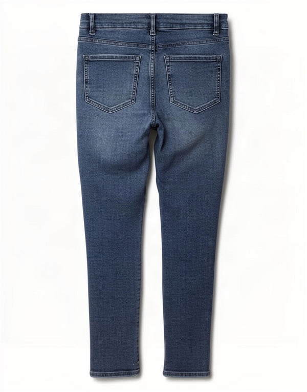 Calça jeans feminina Marks & Spencer The Ivy Crop skinny UK 14 grande W32 L26 azul