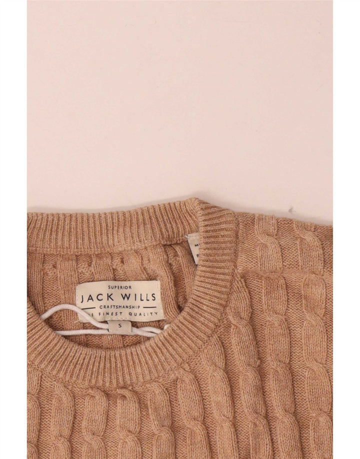 Suéter masculino Jack Wills com gola redonda e algodão bege pequeno