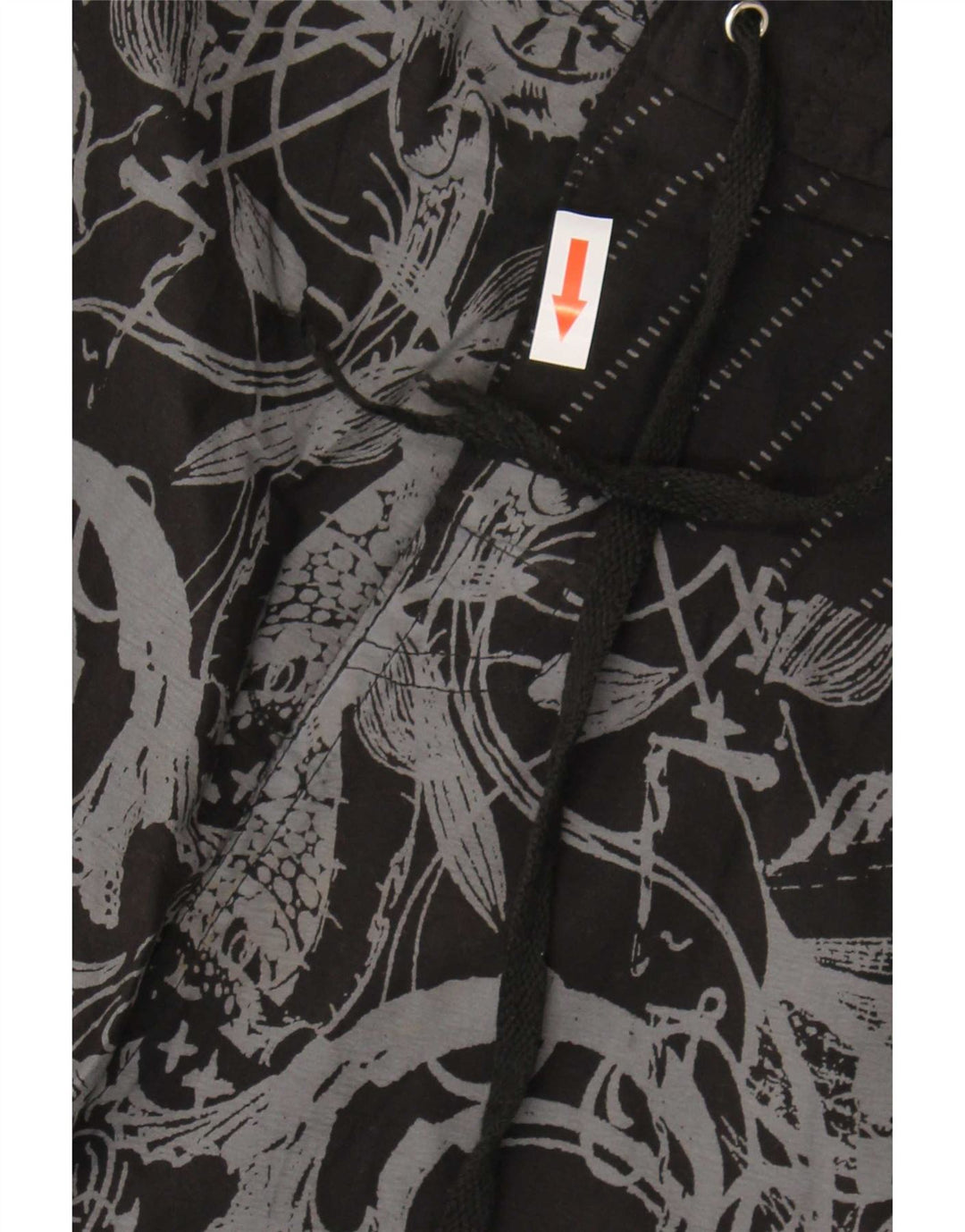 Shorts de natação vintage masculino XL poliéster floral preto