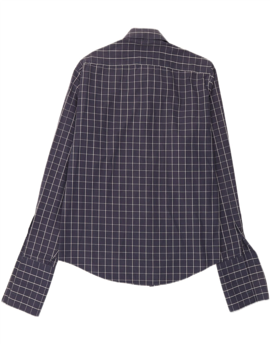 Camisa masculina Yves Saint Laurent grande algodão xadrez azul marinho