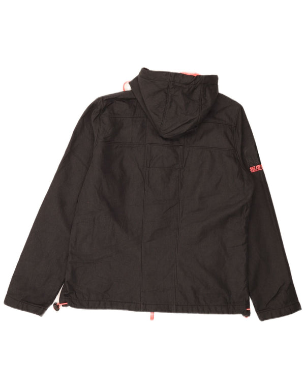 Jaqueta corta-vento feminina SUPERDRY Windtrekker com capuz UK 18 XL cinza