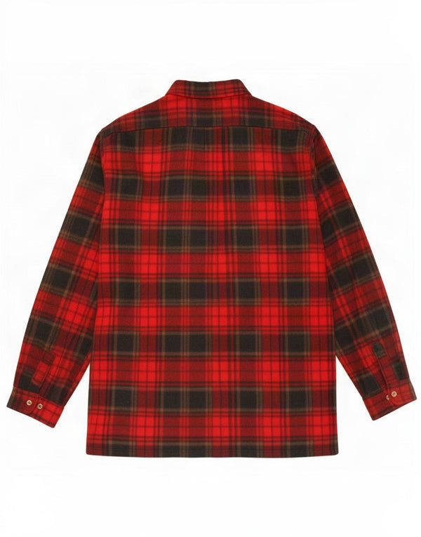 Poliéster vermelho completo da verificação da camisa 2XL do velo do fecho de correr dos homens do vintage