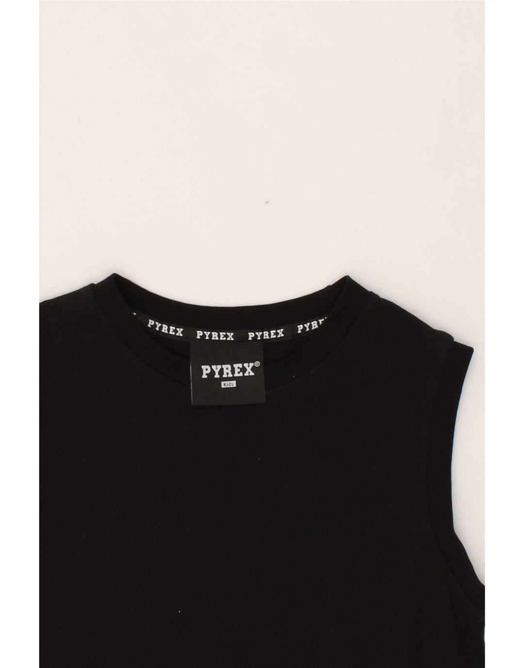 PYREX Girls Graphic Sleeveless T-Shirt Dress 13-14 Years Black Cotton Vintage Pyrex and Second-Hand Pyrex from Messina Hembry 