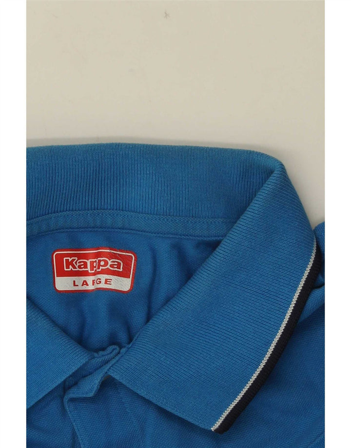 Camisa polo masculina Kappa grande listrada azul