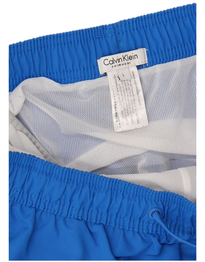 CALVIN KLEIN Mens Swimming Shorts Large  Blue Polyester