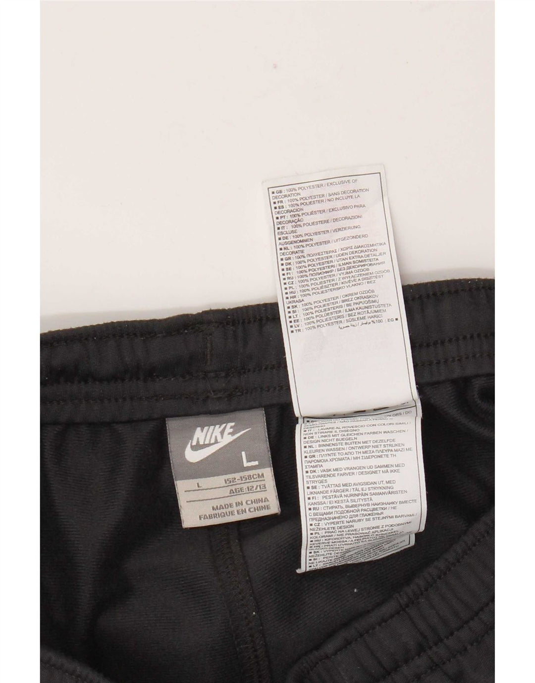 Calça de treino Nike Boys 12-13 anos grande cinza colorblock poliéster