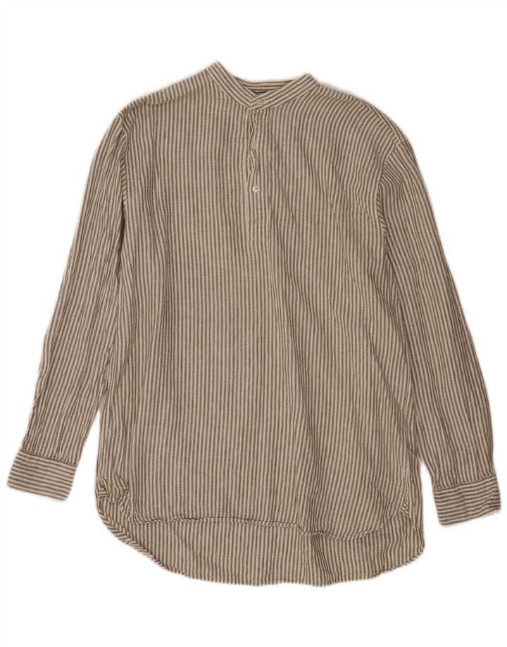 Boden Camisa de Pulôver Masculina XL Linho Marrom Listrado