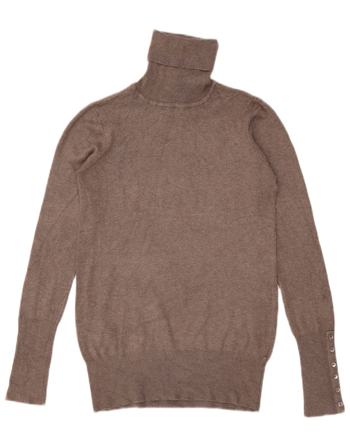 Zara Suéter feminino com gola redonda e gola redonda, Reino Unido 12, médio, cinza rayon