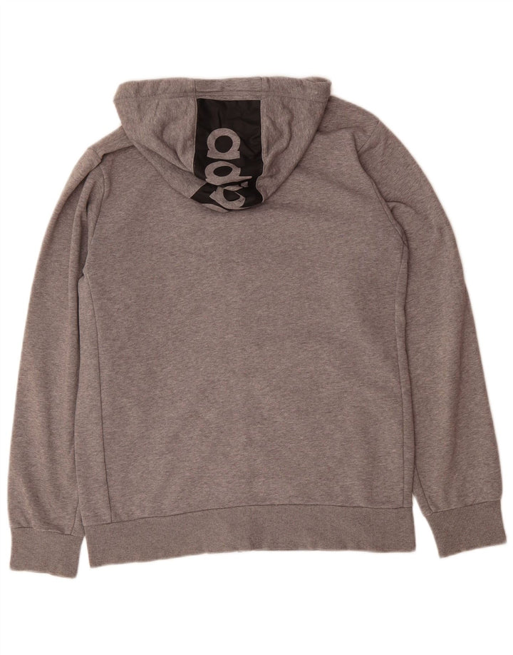 ADIDAS Masculino Climalite Graphic Zip Suéter com capuz médio algodão cinza