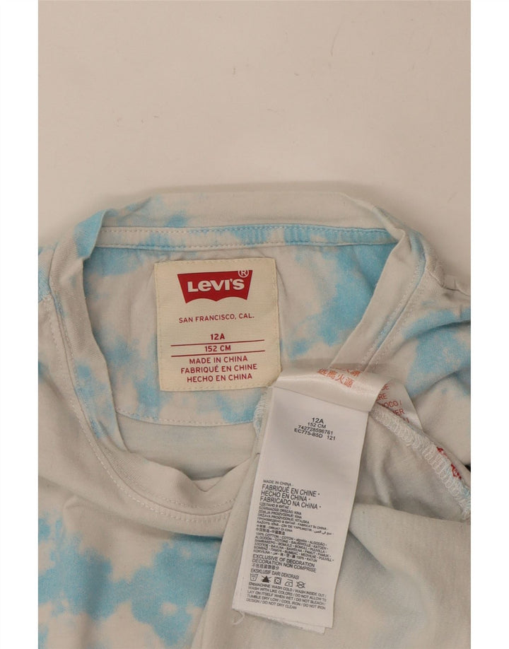 Camiseta LEVI'S Boys Top 11-12 Anos Azul Tie Dye Algodão