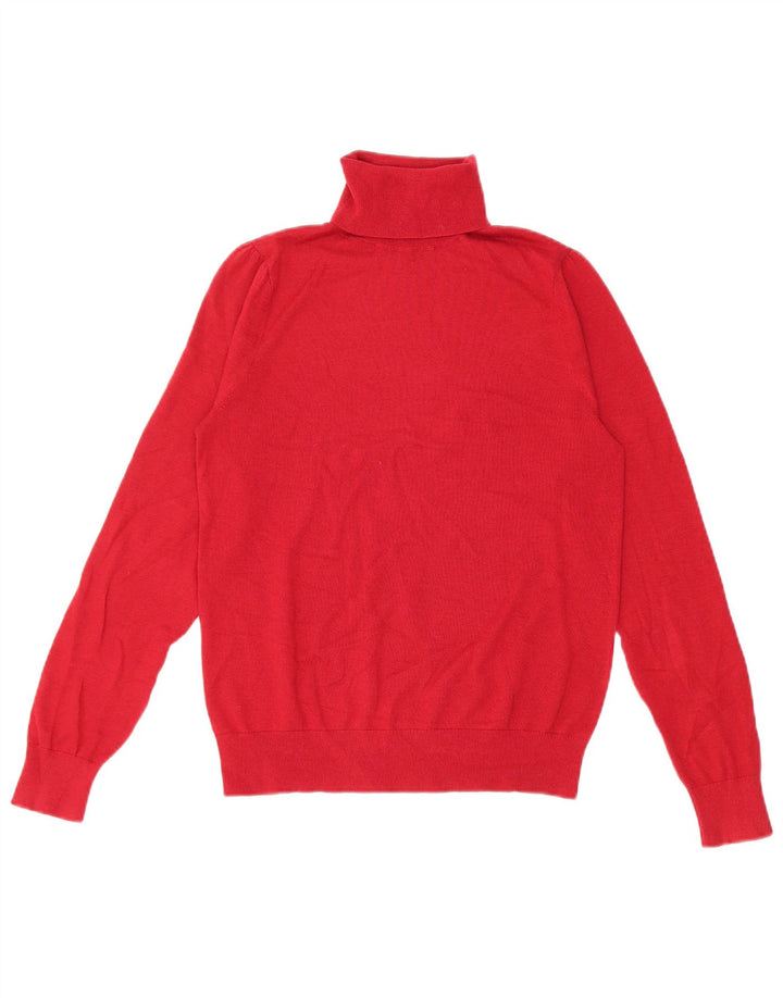 Suéter feminino Massimo Dutti com gola redonda e lã vermelha pequena Reino Unido 10